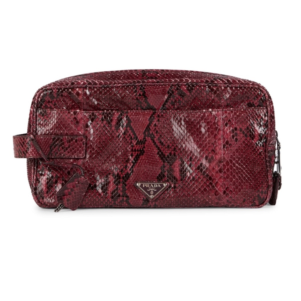 Prada python leather pouch